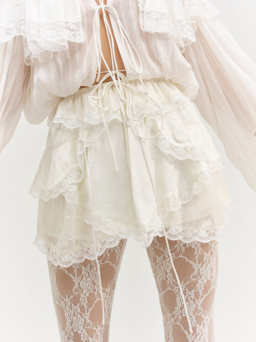 Women Jeanne Jacquard Mini Skirt - Cream