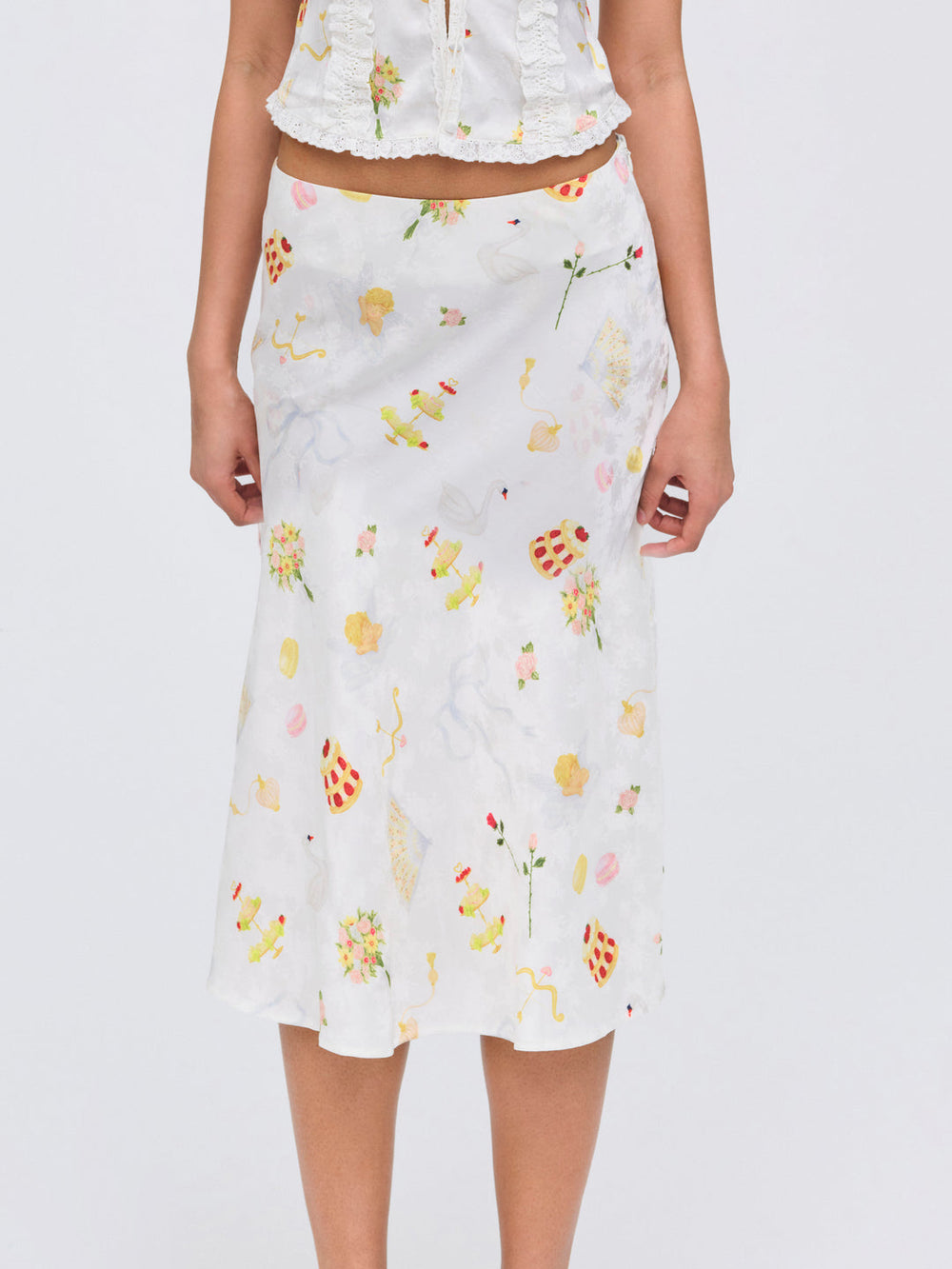 Women Charlise Midi Skirt - White