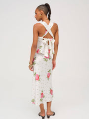 Women Rosebud Midi Skirt - White