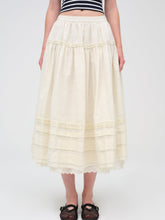 Women Eyelet Midi Skirt - White