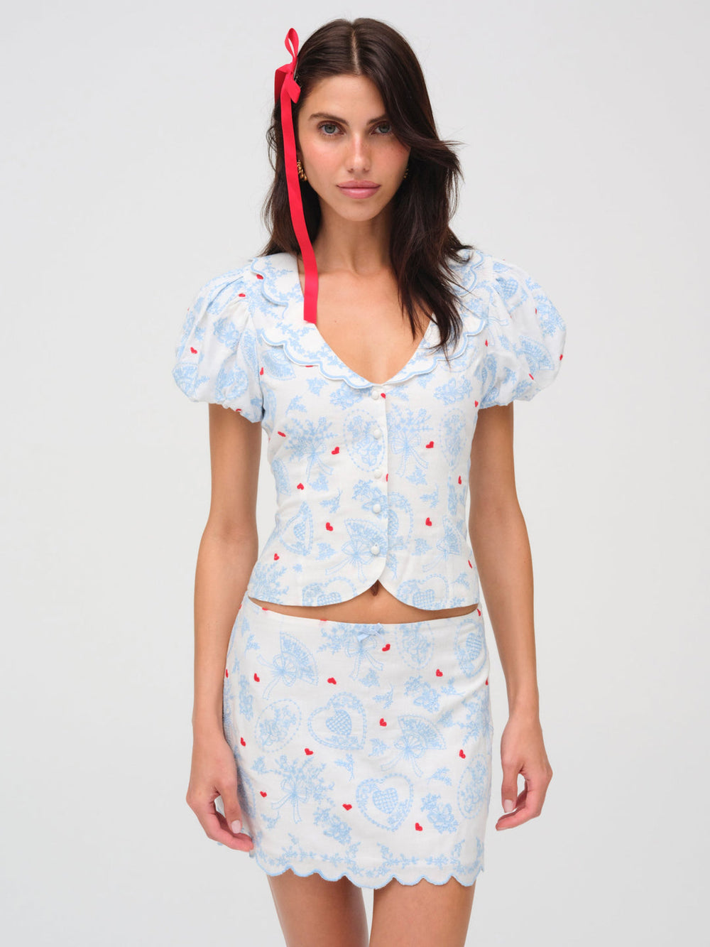 Women Livia Linen Mini Skirt - White