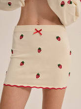 Women Strawberry Jam Mini Skirt - Cream