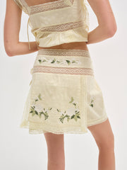 Women Jolene Embroidered Mini Skirt - Yellow