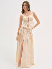 Women Tracy Maxi Skirt - Peach