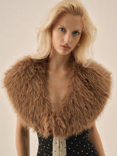 Women Warm Honey Faux Fur Stole - Brown