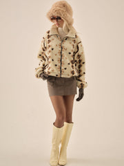 Women Betty Sherpa Zip Up - Brown