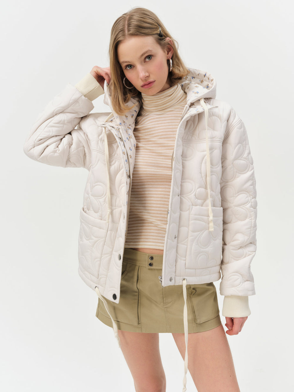 Women Isabel Quilted Puffer Jacket - Cream