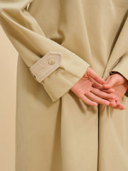 Women Gabardine Trench Coat - CAMEL
