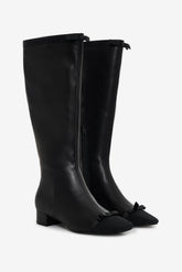Women Claudine Cap Toe Boot - Black