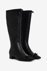 Women Claudine Cap Toe Boot - Black