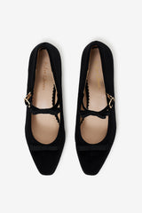 Women Lucia Velvet Mary Jane - Black