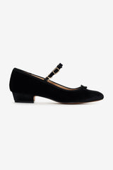 Women Lucia Velvet Mary Jane - Black