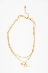 Women Cupid Heart Necklace - White