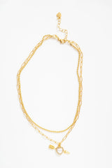 Women Cupid Heart Necklace - White