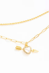 Women Cupid Heart Necklace - White
