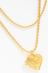 Women Lottie Layered Heart Locket - Gold