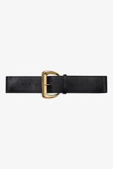 Women Wide Buckle Hip Belt - Black