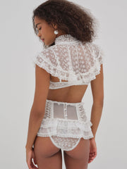 Women Layer Cake Chiffon Collar - White