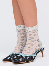Women Floral Socks - Blue
