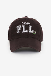 Women Camp Embroidered Baseball Cap - Brown