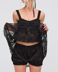 Women Sonnet Lace Babydoll Set - Black