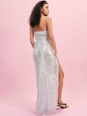 Women Elysian Sequin Gown - Baby Blue