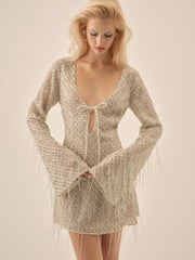 Women Twinkle Sequin Mini Dress - Silver