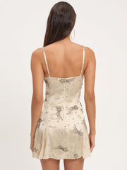Women Shooting Stars Beaded Mini Dress - Cream
