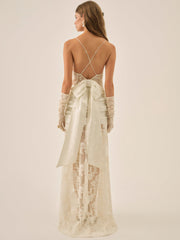 Women Daisy Lace Gown - Cream