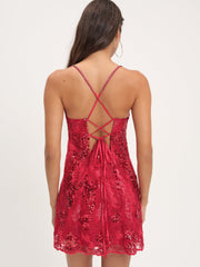 Women Opal Mini Dress - Red