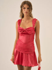Women Stephanie Shimmer Mini Dress - Red