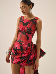 Women Dark Romance Mini Dress - Red