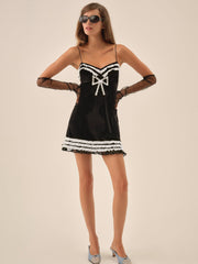 Women Claire Velvet Mini Dress - Black