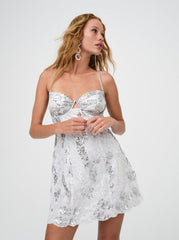Women Opal Mini Dress - Silver