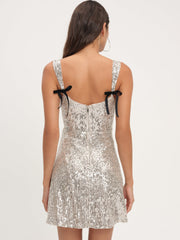 Women Candice Mini Dress - Silver