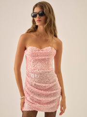 Women Elysian Sequin Mini Dress - Baby Pink