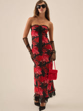Women Dark Romance Maxi Dress - Red