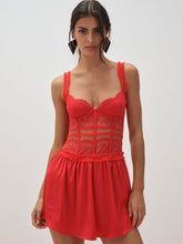 Women Fiona Lace Slip Dress - Red