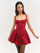 Women Helena Poplin Bustier Mini Dress - Red