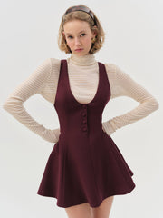 Women Selena Mini Dress - Burgundy