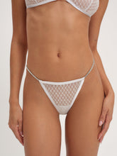 Women Glitter Thong Panty - White