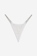 Women Glitter Thong Panty - White