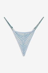 Women Glitter Thong Panty - Blue