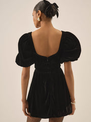 Women Marta Velvet Mini Dress - Black