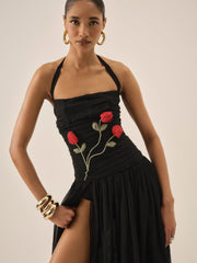 Women Ophelie Organza Maxi Dress - Black