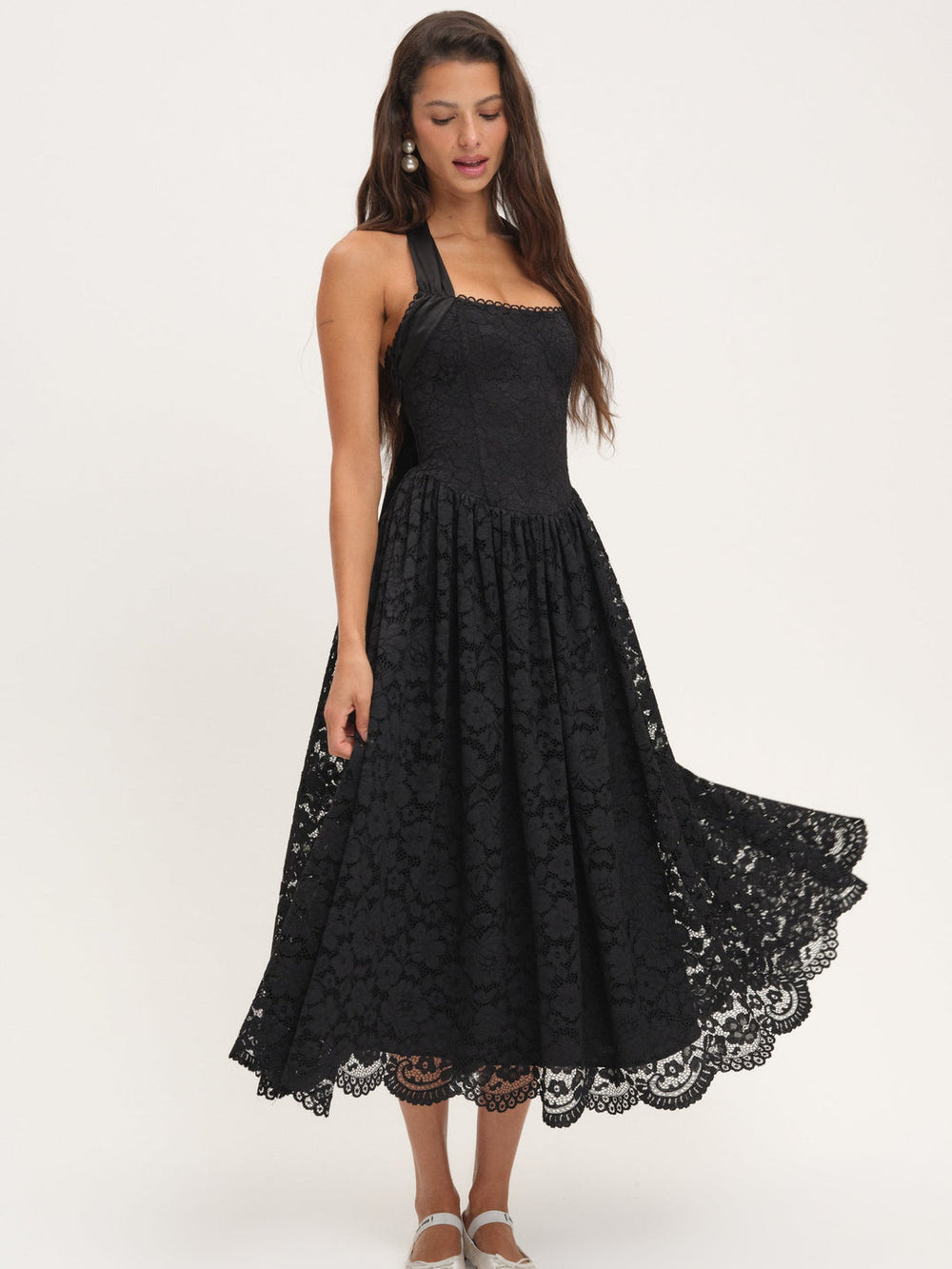 Women Lakeside Midi Dress - Black
