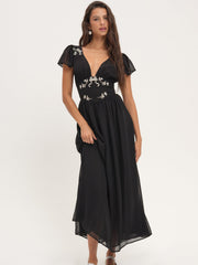 Women Emmie Chiffon Maxi Dress - Black