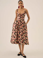 Women Belmond Floral Midi Dress - Black