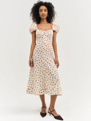 Women Adahlia Floral Midi Dress - Cream