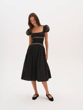 Women Verbana Eyelet Midi Dress - Black
